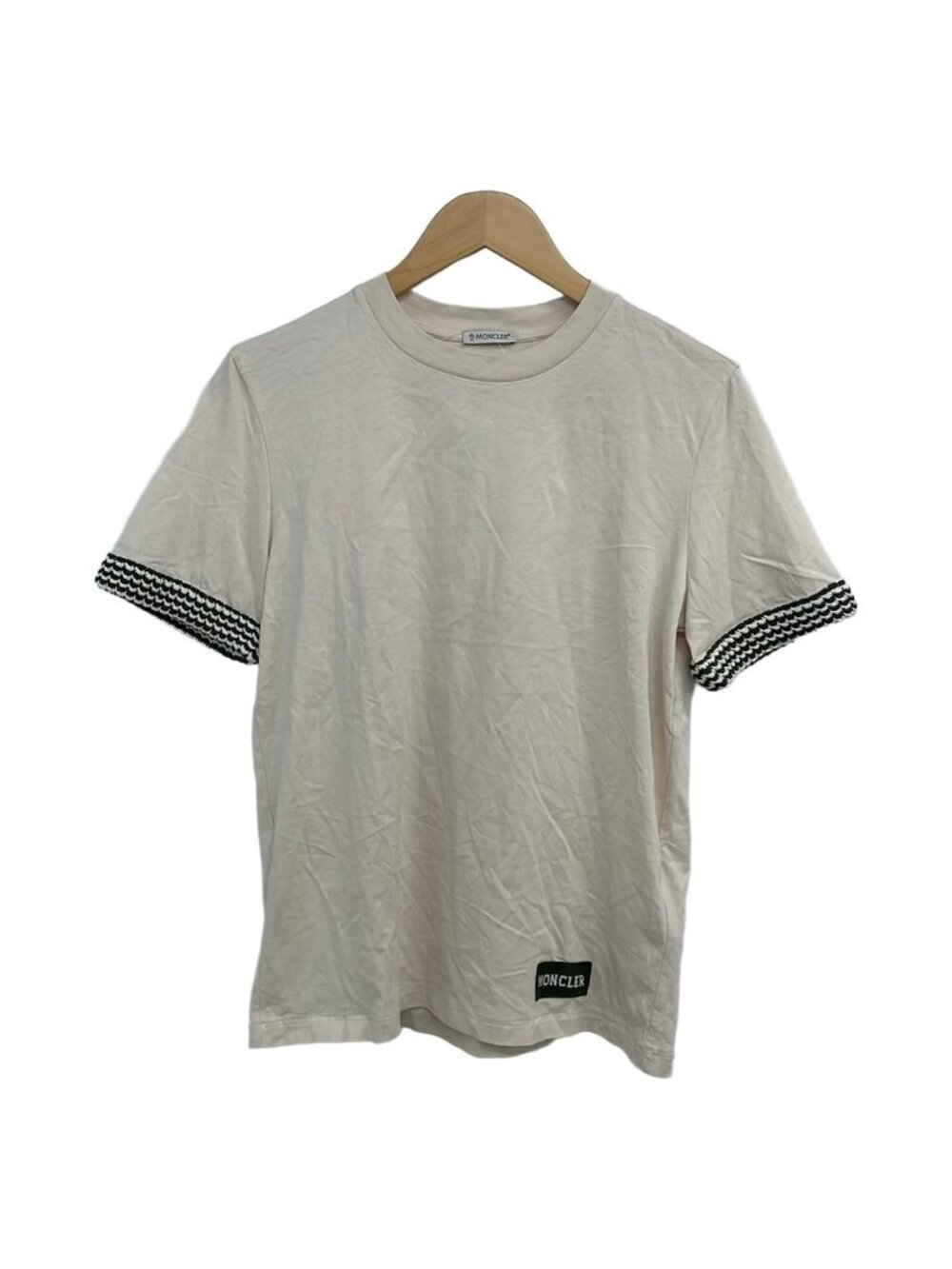 Moncler Short Sleeve T-Shirt Ivory Khaki Crew